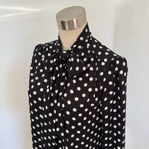 J. Crew Black and White Polka Dot Blouse